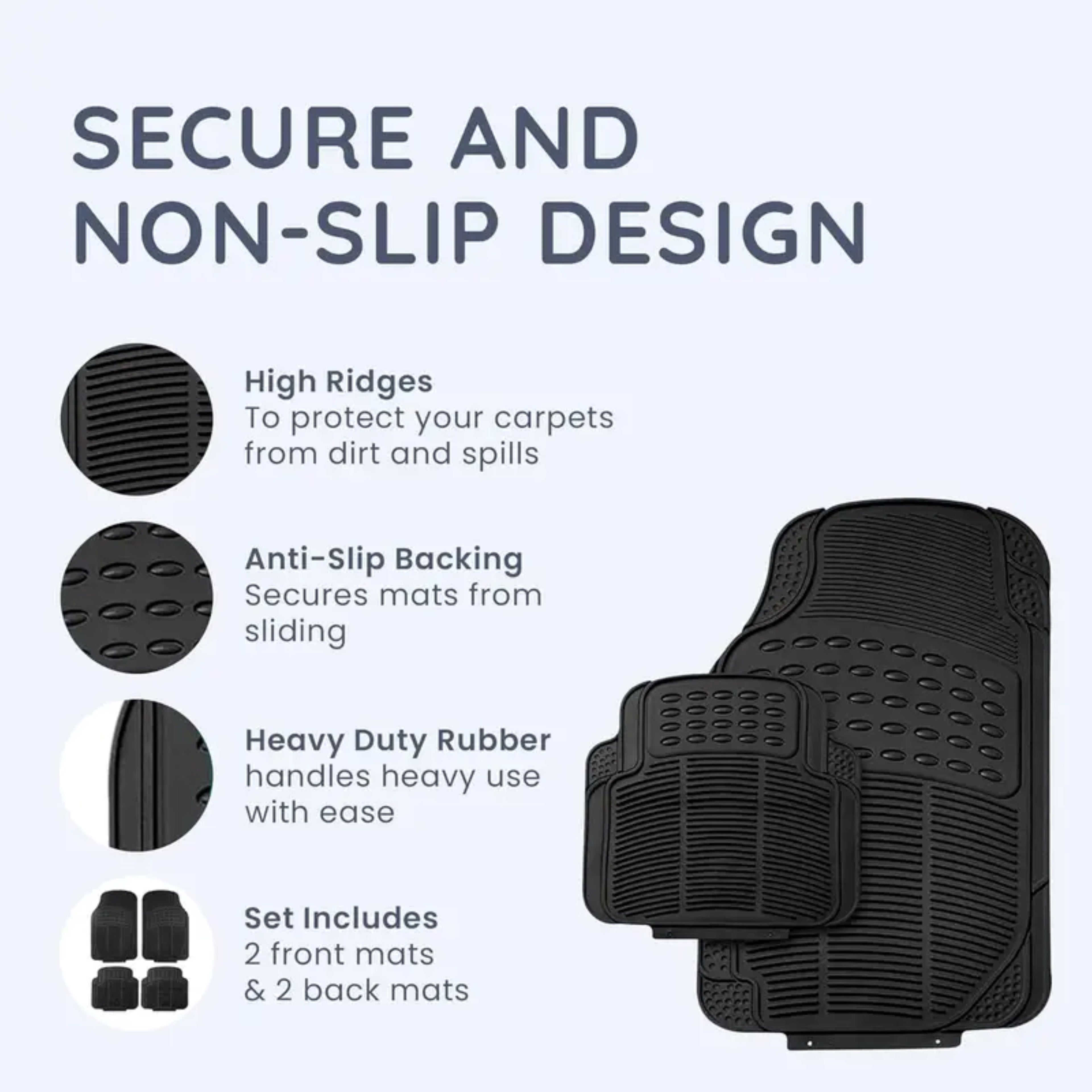 4pcs Universal Rubber Car Mats