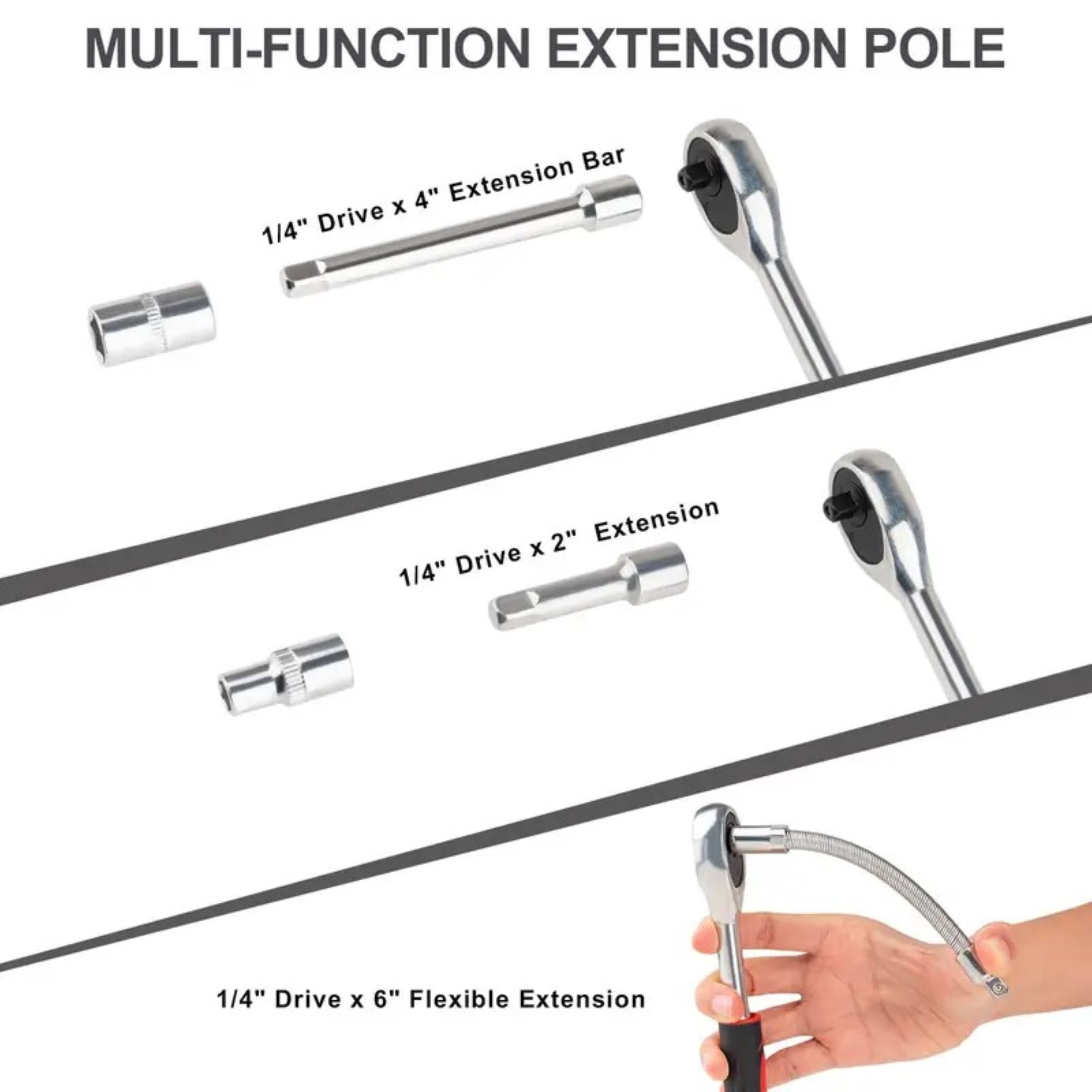 46 Pieces 1/4" Drive Socket tool set with Storage Case