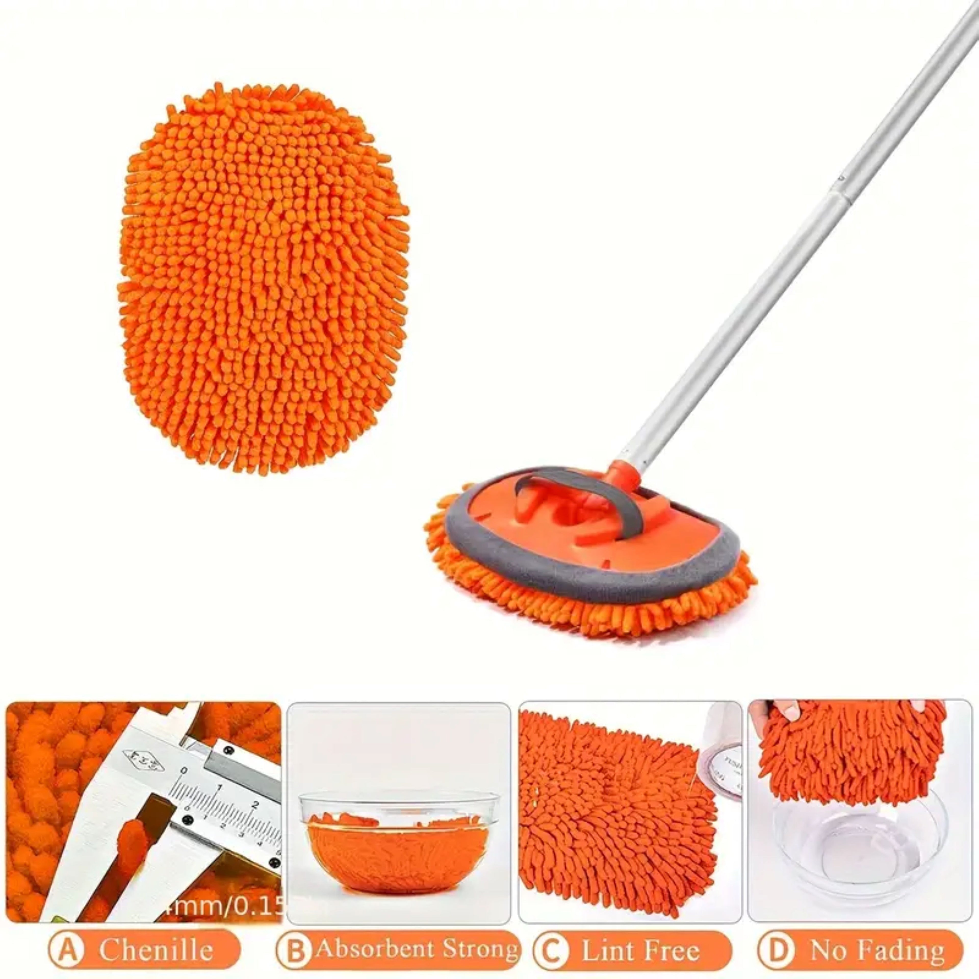 Car Wash Mop Double Brush Head 180° Rotatable
