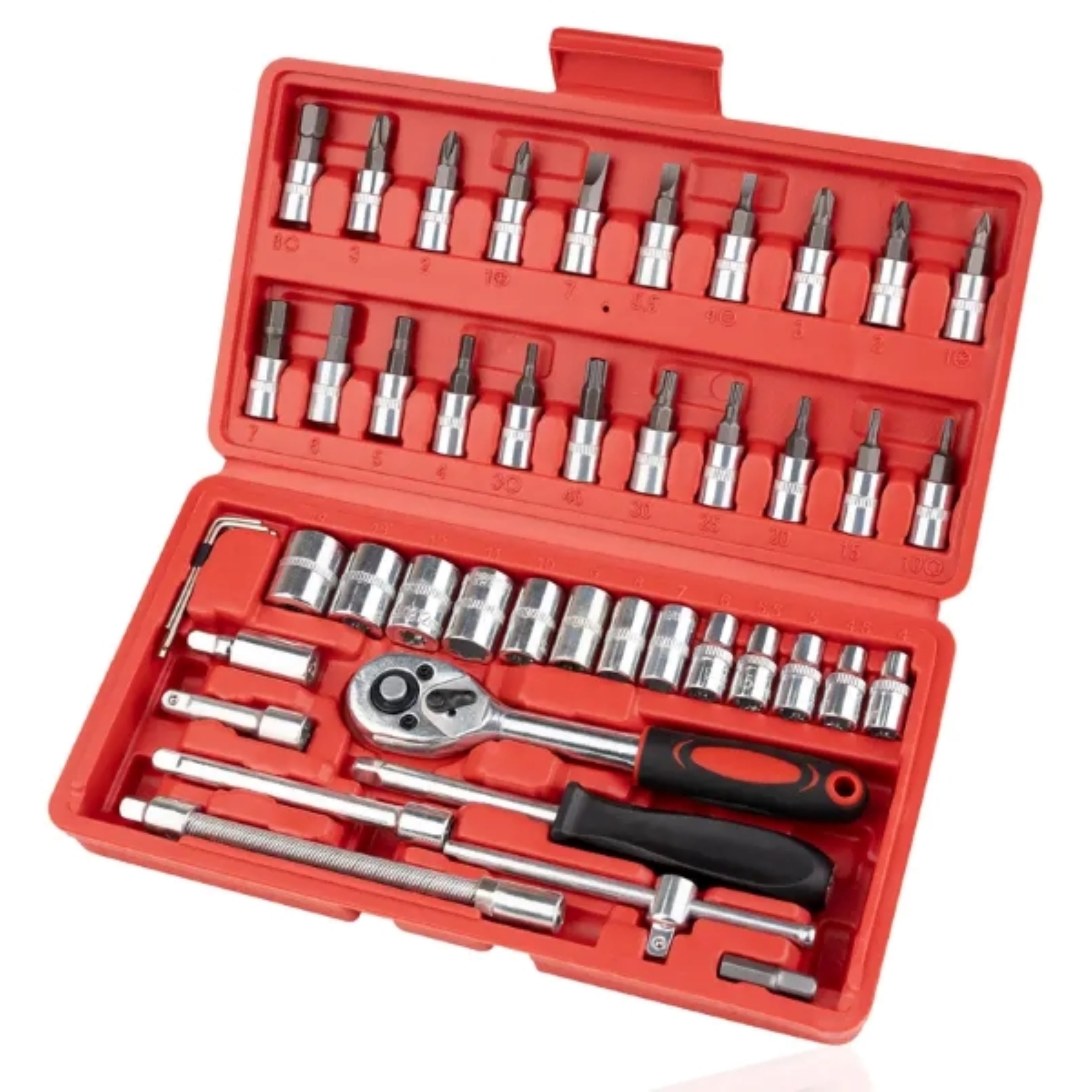 46 Pieces 1/4" Drive Socket tool set with Storage Case