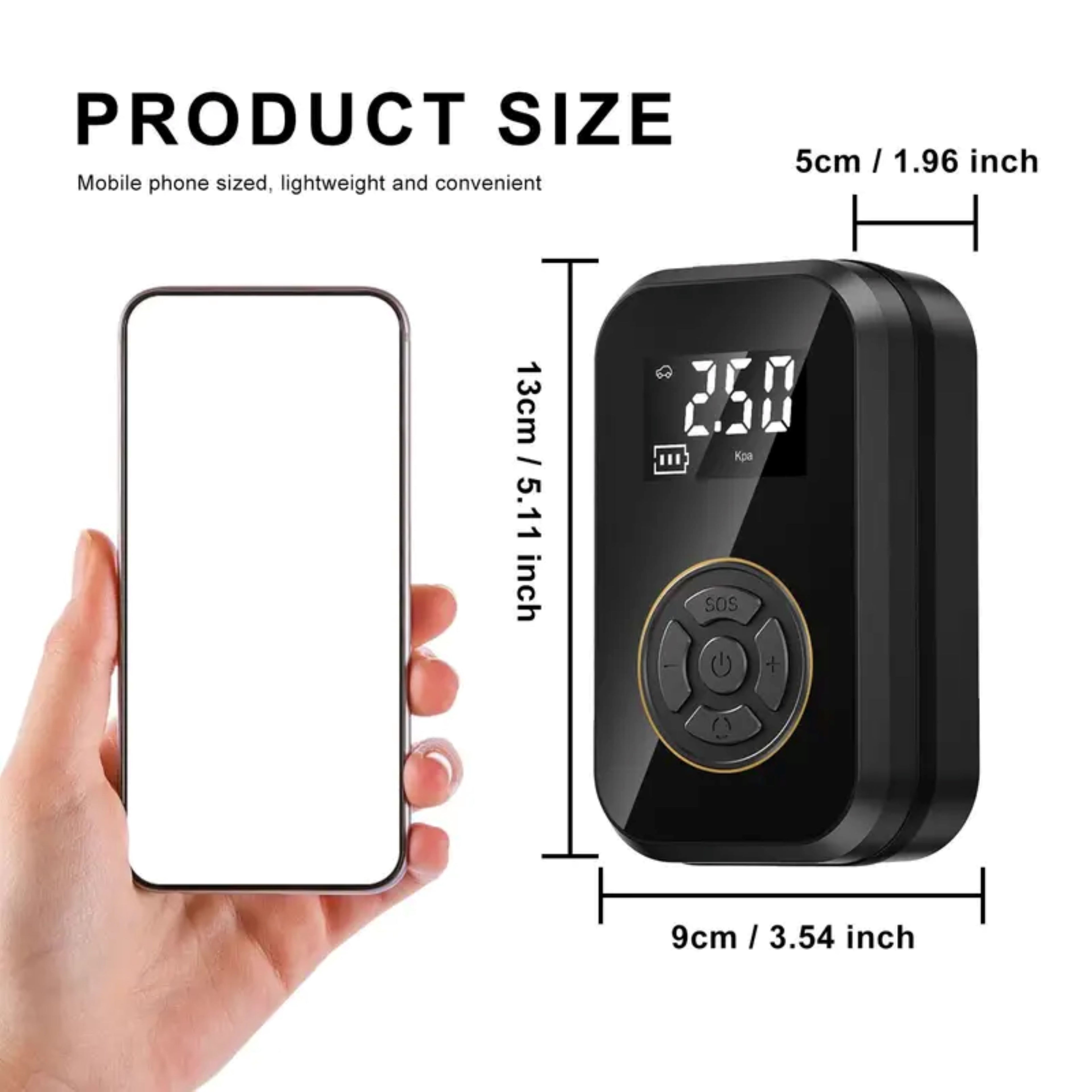 Rechargeable Tire Inflator With Flash Light